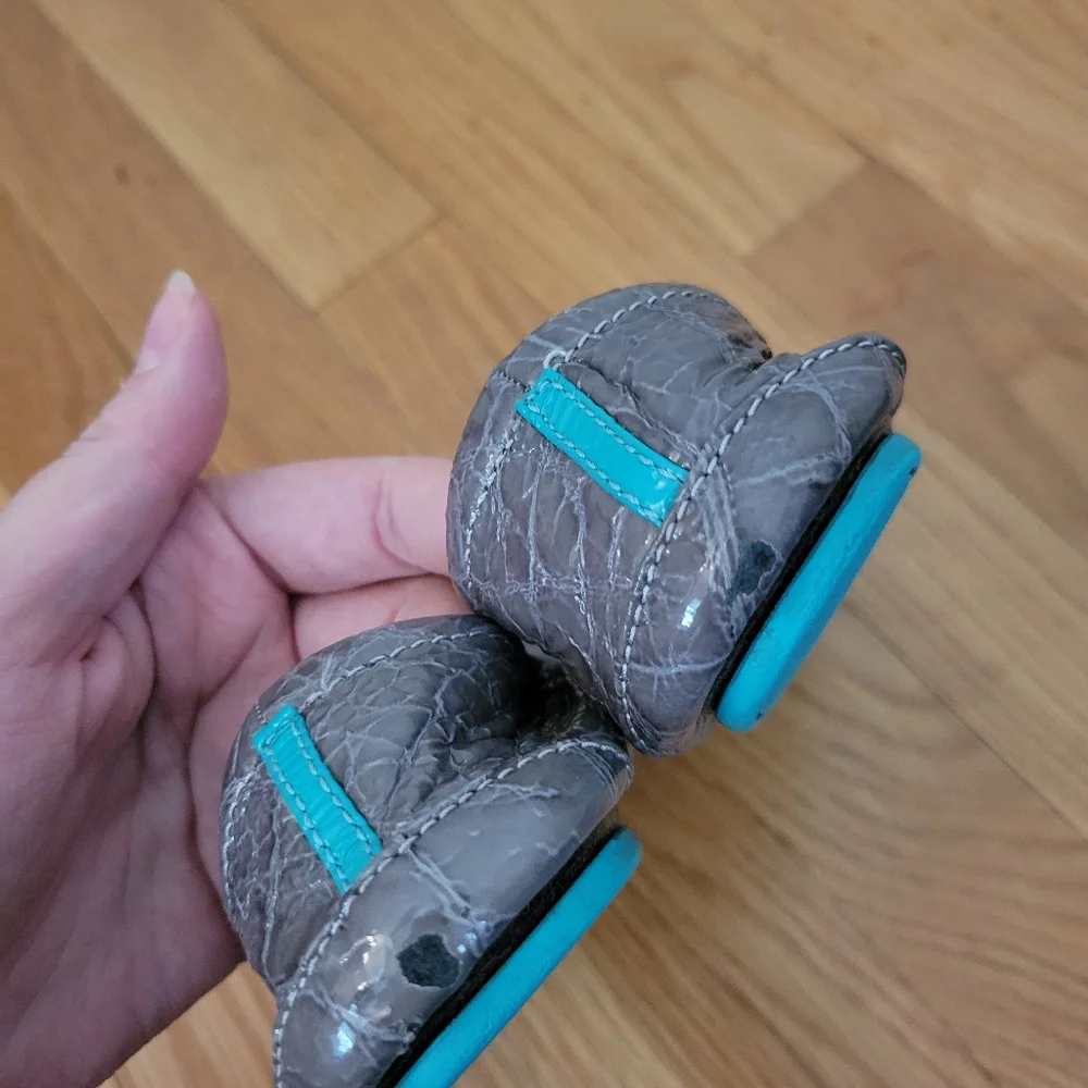 Tieks Slate Gray Croc ballet flats, size 5